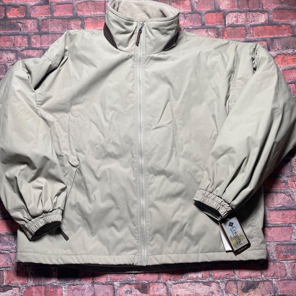 Columbia Jacket Adult XL Beige Brown Vertex Insulated Outdoors Hiking Coat NEW